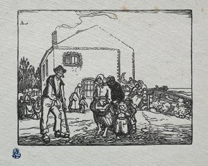 Los mendigos en la última casa, 1905 de Auguste Louis Lepère