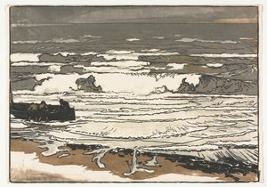 Las olas rompientes, marea de septiembre de 1901 de Auguste Louis Lepère