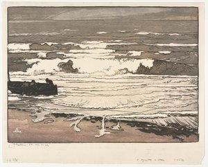 Las olas rompientes, Marea de septiembre de 1901, 1901 de Auguste Louis Lepère