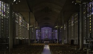 Iglesia de Notre Dame du Raincy, en Raincy (Sena Saint Denis). Construcción 1923, arquitectos Gustave Perret (1876-1952) y Auguste Perret (1874-1954). Fotografía 10/02/10.
