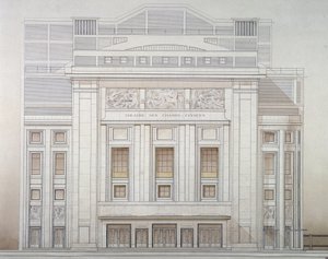 Teatro de los Campos Elíseos: fachada - proyecto de Perret