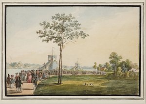 Las montañas rusas de la isla Krestovsky - Auguste Poireau (1780-1844). Acuarela sobre papel