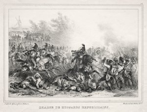 Álbum para 1833: Carga de Húsares Republicanos, 1832 de Auguste Raffet