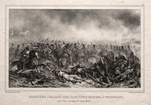 Última carga de los lanceros rojos en Waterloo de Auguste Raffet