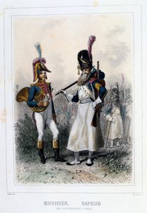 Músico y zapador de los Granaderos a Pie, 1859