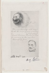 Recibo de contribución del Hospital Americano Especial en París para heridas en la cara y ..., 1916 de Auguste Rodin