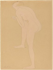 Figura inclinada hacia adelante con la rodilla derecha levantada de Auguste Rodin