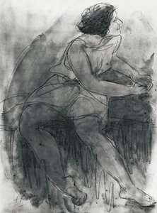 Isadora Duncan (1878-1927) (lápiz y lavado sobre papel) de Auguste Rodin