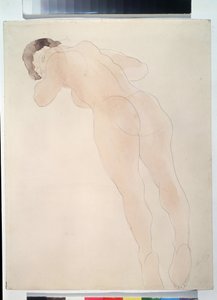 ""Nu"" (Desnuda) Mujer desnuda tendida. Acuarela de Auguste Rodin (1840-1917) 1900-1908 Museo Pushkin, Moscú de Auguste Rodin