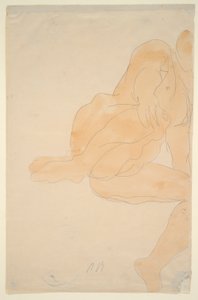 Sentado desnudo, rodilla levantada de Auguste Rodin