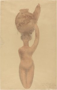 Mujer Desnuda Llevando un Jarrón en la Cabeza de Auguste Rodin