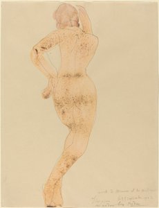 Vista Trasera de Figura Femenina en Acción de Auguste Rodin