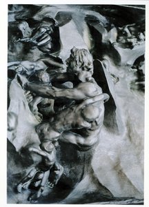 Las Puertas del Infierno, detalle de Ugolino y sus Hijos, panel central izquierdo (detalle)