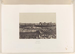 Cuenca Mamilla fuera de la muralla de la ciudad vieja de Jerusalén Jerusalén. Birket-Mamillah (título sobre el objeto) de Auguste Salzmann