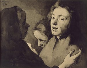 Conversación: Tres cabezas, 1872 de Auguste Theodule Ribot