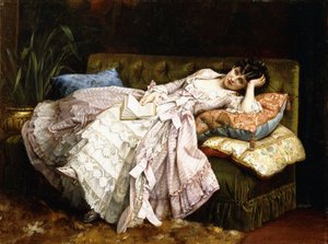 Una belleza reclinada de Auguste Toulmouche