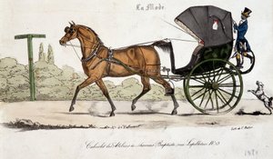 Cabriolet de los talleres de Thomas Baptiste - grabado por Valmont de Auguste de (after) Valmont