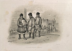 Constructores bebiendo Sbiten De: La construcción de la Catedral de San Isaac, 1845 de Auguste de Montferrand