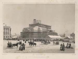 Trabajo de construcción ca 1838 De: La construcción de la Catedral de San Isaac, 1845