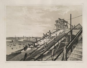 La construcción de la cornisa de: La construcción de la Catedral de San Isaac de Auguste de Montferrand