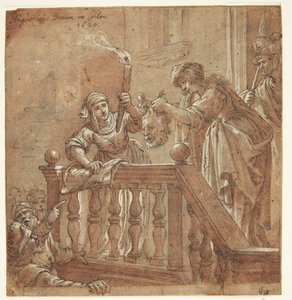 Judith muestra la cabeza decapitada de Holofernes al pueblo de Augustin Braun