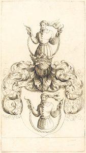 Escudo de armas de un hombre desconocido de Augustin Hirschvogel