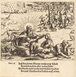 Creación de Eva, 1547 de Augustin Hirschvogel