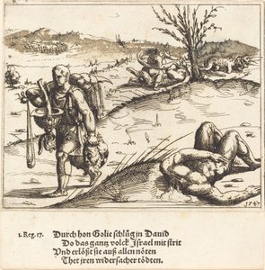 David decapita a Goliat de Augustin Hirschvogel