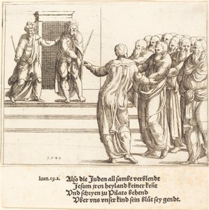 Ecce Homo, y los Judíos Niegan a Cristo de Augustin Hirschvogel