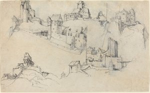 Castillos en la cima de la colina de Augustin Hirschvogel