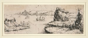 paisaje con río de Augustin Hirschvogel