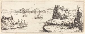 Paisaje con veleros de Augustin Hirschvogel