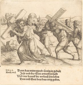 Hombre lleva la cruz después de Cristo, 1549
