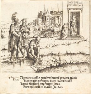 Naamán es curado de la lepra de Augustin Hirschvogel