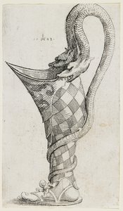Vaso ornamental en forma de pierna, 1543 de Augustin Hirschvogel