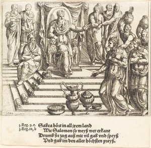 Visita de la Reina de Saba a Salomón, 1548 de Augustin Hirschvogel