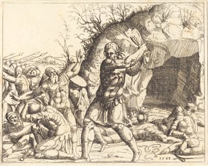Sansón mata a los filisteos de Augustin Hirschvogel