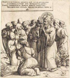 La resurrección de Lázaro, 1545 de Augustin Hirschvogel