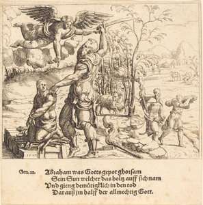 El sacrificio de Isaac, 1547 de Augustin Hirschvogel