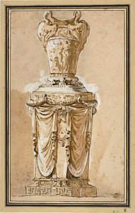 Diseño de un jarrón monumental de Augustin Pajou
