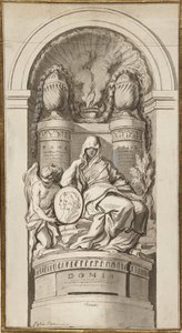 Estudio para un Monumento Funerario, 1750 de Augustin Pajou