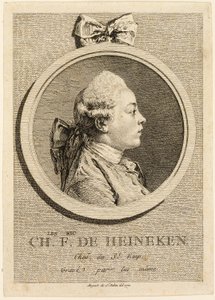 Retrato de Charles Frederick de Heincken de Augustin de Saint-Aubin