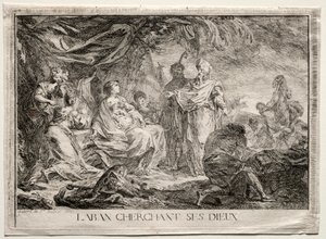 Labán buscando sus dioses de Augustin de Saint Aubin