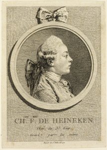 Retrato de Charles Frederick de Heincken de Augustin de Saint Aubin