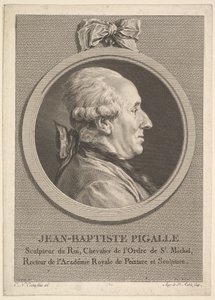 Retrato de Jean-Baptiste Pigalle de Augustin de Saint Aubin