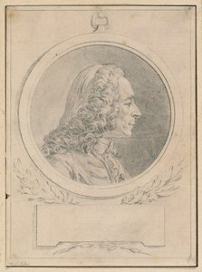 Retrato de Voltaire, según el busto de Jean-Baptiste Lemoyne II de Augustin de Saint Aubin