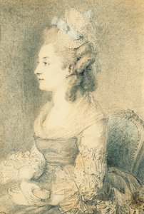 Retrato de la esposa del artista de Augustin de Saint Aubin