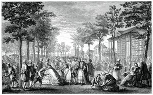 El paseo, París, 1885 de Augustin de Saint Aubin