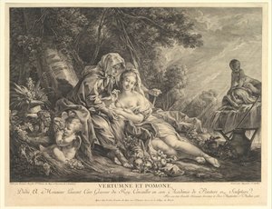 Vertumno y Pomona, 1765 de Augustin de Saint Aubin