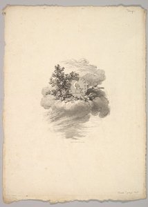 Viñeta con moneda en una nube con rosas a la izquierda y palomas abajo y a la derecha, 1778-80 de Augustin de Saint Aubin